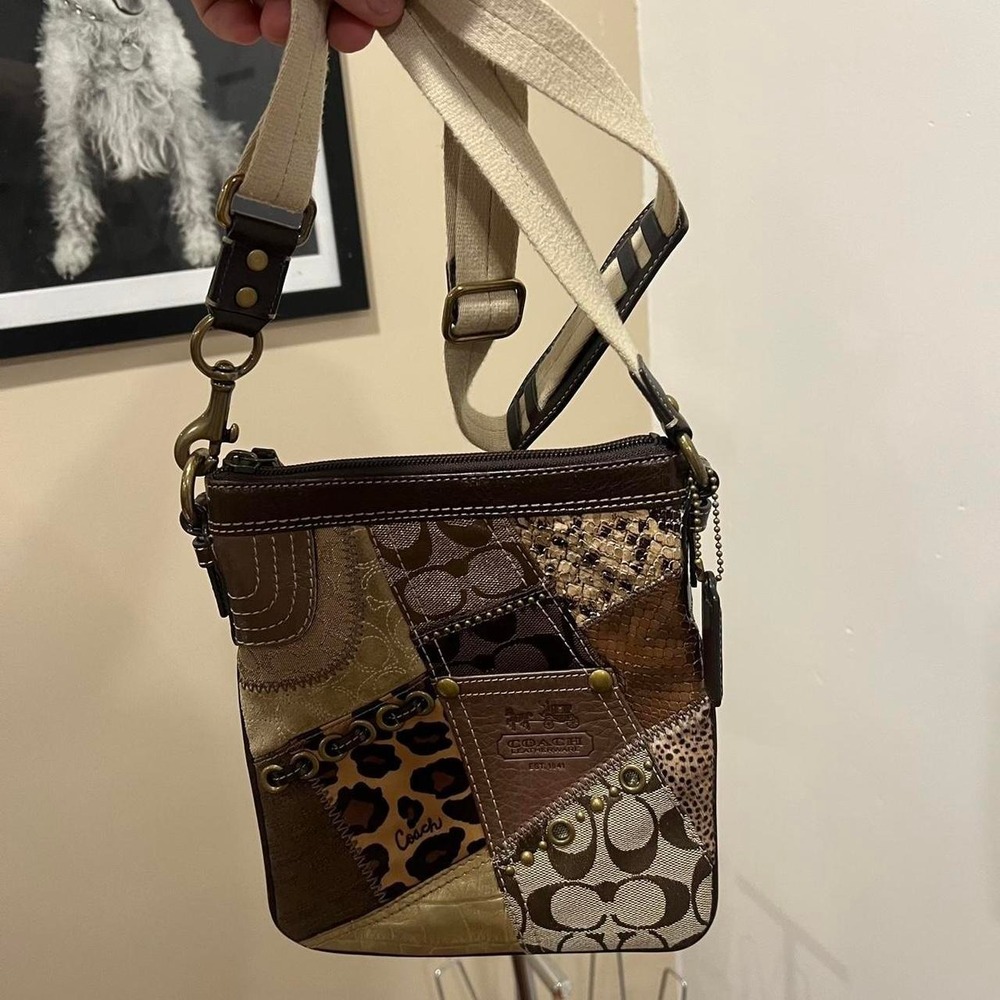 Y2K 2000s coach patchwork crossbody bag